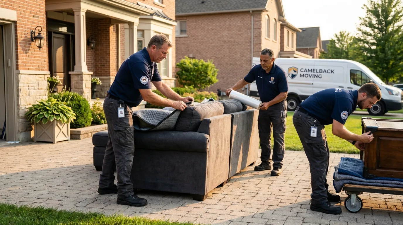 Large estate moving crew wrapping furniture in Hamilton, MT